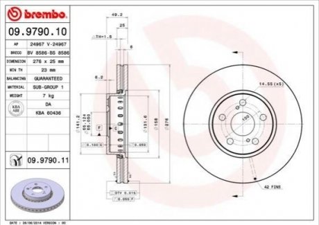 Тормозные диски BREMBO 09.9790.11 (фото 1)