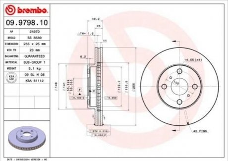 Тормозные диски BREMBO 09.9798.10 (фото 1)