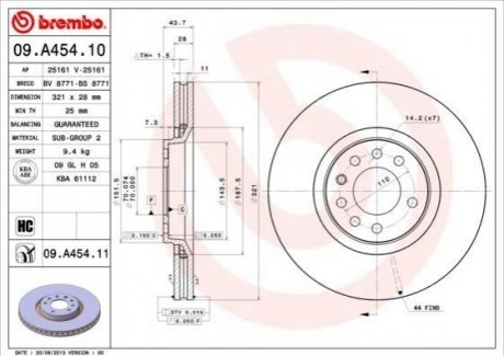 Тормозные диски BREMBO 09.A454.11