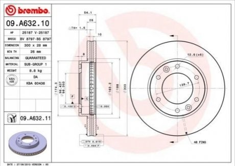 Тормозные диски BREMBO 09.A632.11 (фото 1)