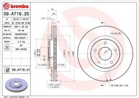 Тормозные диски BREMBO 09.A716.21 (фото 1)