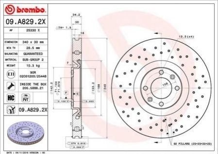 Задний тормозной диск BREMBO 09.D096.13 (фото 1)