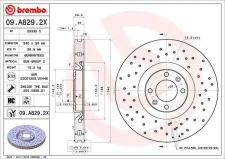 Задній гальмівний диск BREMBO 09.D096.13