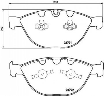 Комплект тормозных колодок, дисковый тормоз BREMBO P 06 047 (фото 1)