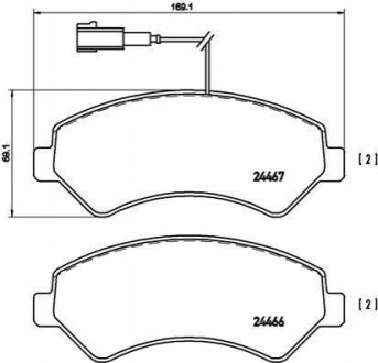 Комплект тормозных колодок, дисковый тормоз BREMBO P 23 136 (фото 1)