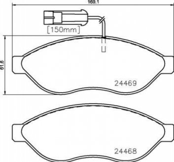 Комплект тормозных колодок, дисковый тормоз BREMBO P 23 144 (фото 1)