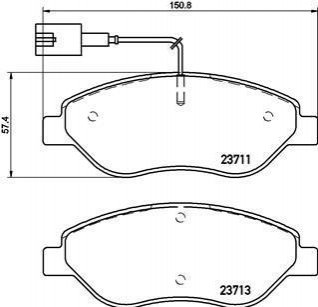 Комплект тормозных колодок, дисковый тормоз BREMBO P 23 145 (фото 1)