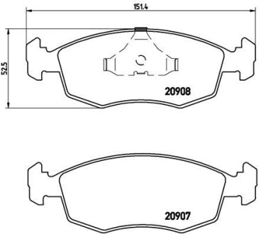 Комплект тормозных колодок, дисковый тормоз BREMBO P 24 019