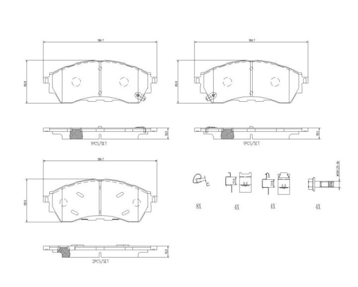 Тормозные колодки BREMBO P 24 225 (фото 1)