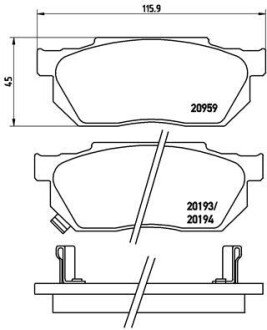 Комплект тормозных колодок, дисковый тормоз BREMBO P 28 008