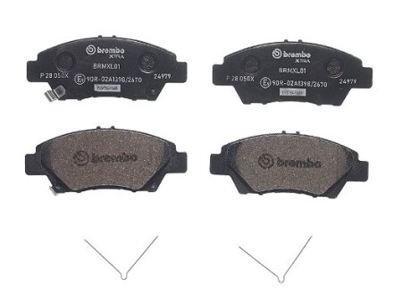 Комплект гальмівних колодок, дискове гальмо BREMBO P 28 050X