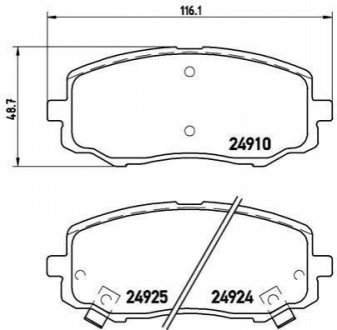 Комплект тормозных колодок, дисковый тормоз BREMBO P 30 045 (фото 1)
