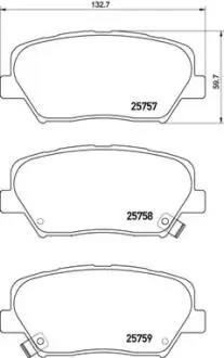 Комплект гальмівних колодок, дискове гальмо BREMBO P 30 070