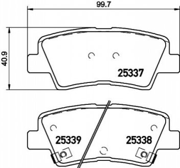 Комплект гальмівних колодок, дискове гальмо BREMBO P 30 101 (фото 1)