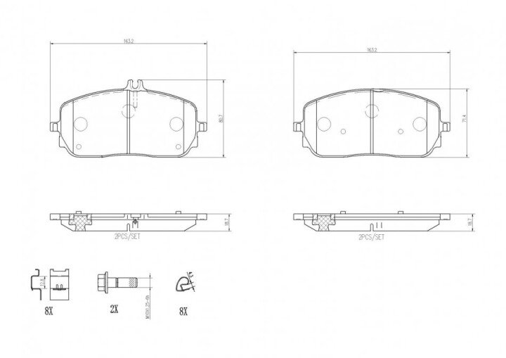 Гальмівні колодки BREMBO P 50 152 (фото 1)