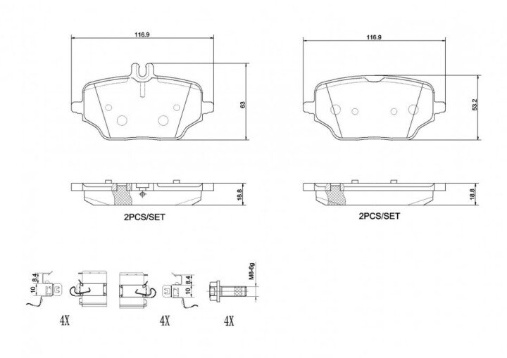 Тормозные колодки BREMBO P 50 162 (фото 1)