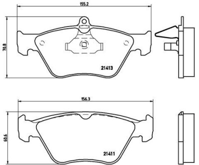 Комплект гальмівних колодок, дискове гальмо BREMBO P 59 019