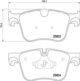 Комплект тормозных колодок, дисковый тормоз BREMBO P 61 123