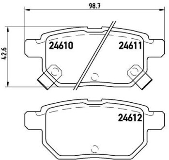 Комплект тормозных колодок, дисковый тормоз BREMBO P 83 083 (фото 1)