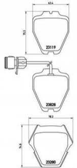 Комплект тормозных колодок, дисковый тормоз BREMBO P 85 054 (фото 1)