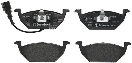 Комплект тормозных колодок, дисковый тормоз BREMBO P 85 072
