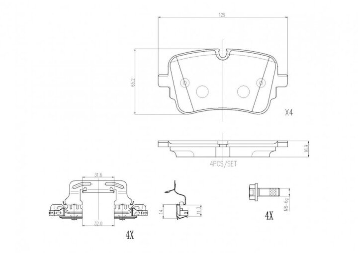 Тормозные колодки BREMBO P 85 190 (фото 1)