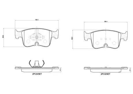 Комплект гальмівних колодок передніх, audi a3, vw caddy california v camper, caddy v, caddy v/minivan, golf viii 1.0-2.0d 07.19- BREMBO P85199