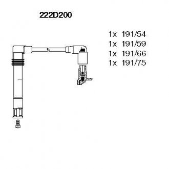 Комплект проводов высокого напряжения. BREMI 222D200