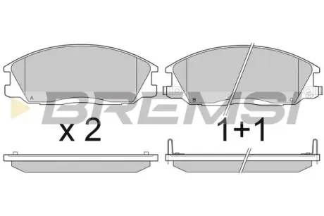Гальмівні колодки пров. Rexton-Korando-Actyon-Kyron-H100-Santa Fe-Rexton 97- BREMSI BP2909
