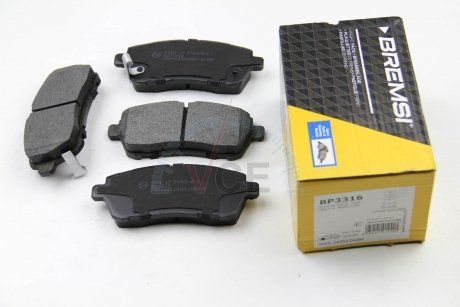 Комплект тормозных колодок, дисковый тормоз BREMSI BP3316 (фото 1)