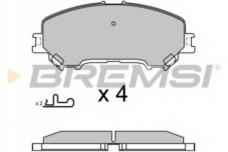 Комплект тормозных колодок, дисковый тормоз BREMSI BP3629 (фото 1)
