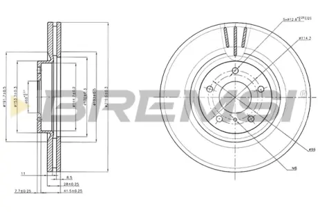 Гальмівний диск пров. G Series-Murano (07-21) BREMSI CD7505V