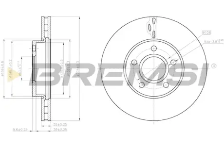 Тормозной диск Focus-Focus C-Max-S40 BREMSI CD8062V