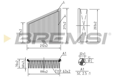 Фільтр пов. VW Polo IV, Fabia, Roomster, Ibiza, 1.4D-2.0, 99- BREMSI FA0120 (фото 1)