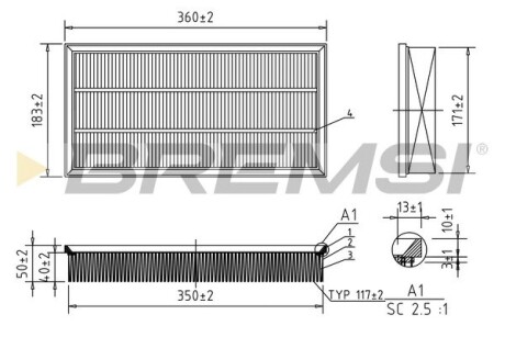 Фільтр пов. VW Golf IV, Octavia Tour, 1.4-3.2, 96-10 BREMSI FA0203