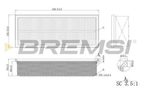 Фильтр возд. VW Caddy, Passat, Jetta (03-12) BREMSI FA0215