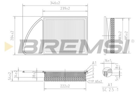 Фільтр пов. Citroen Berlingo,C4, Partner, 308 1.6HDI 08- (з передфільтром) BREMSI FA0216