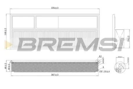 Фильтр воздушный (с поролоном) BREMSI FA0217