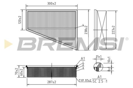 Фільтр пов. Ford Mondeo, Galaxy, S-Max, Volvo S80, V70, 1.6-2.3, 06-12 BREMSI FA0532