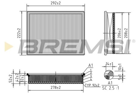 Фільтр пов. OPEL ZAFIRA / ZAFIRA FAMILY B (A05) 1.7 2005.07 - 2019.05 BREMSI FA0610