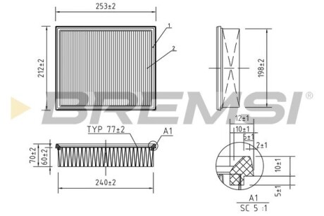 Фільтр пов. VW Passat B5, A4, A6, 2.5TDI, 97-04 BREMSI FA1381