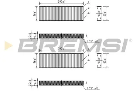 Фильтр салона citroen berlingo 1.2-1.6 08-/c4 1.6-2.0/peugeot partner 08-/expert 16- (к-кт 2шт.) BREMSI FC0071