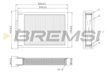 Фильтр салона citroen c1 05-14/peugeot 107 05-/toyota aygo 1.0 i/1.4 hdi 05- BREMSI FC0077