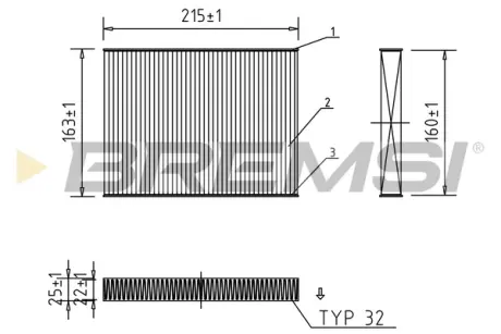 Фильтр салона fiat doblo 01- BREMSI FC0187