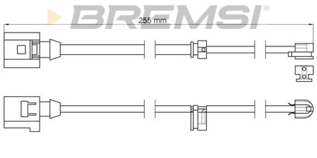 Датчик зносу колодок VW TOUAREG (7LA,...) - 3.0 V6 TDI (2002.10 - 2013.01) зад. BREMSI WI0615