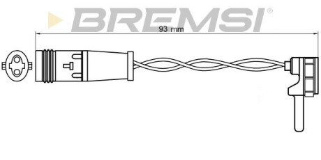 Датчик зносу колодок MERCEDES-BENZ MERCEDES-BENZ GLS (X167) - 400 D 4-MATIC (167.923) (2019.04->) BREMSI WI0724