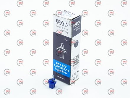 Автолампа bax bx8,5d 1,2w прозрачная BREVIA 12323C