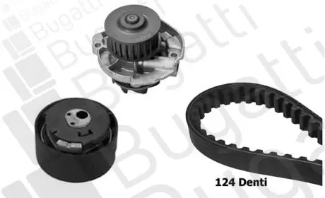 Fiat к-кт грм (ремень+насос+ролик) 500 (312_) 1.4 07- BUGATTI KBU5943A