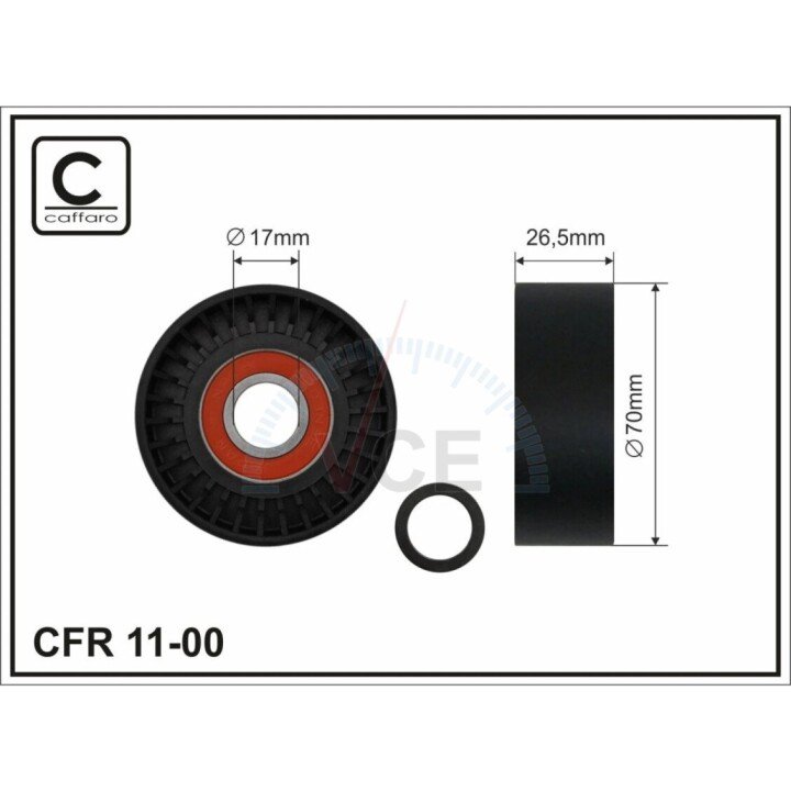 Натяжний ролик, полікліновий ремінь CAFFARO 11-00 (фото 1)