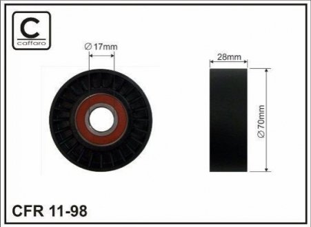Паразитний / провідний ролик, полікліновий ремінь CAFFARO 11-98 (фото 1)